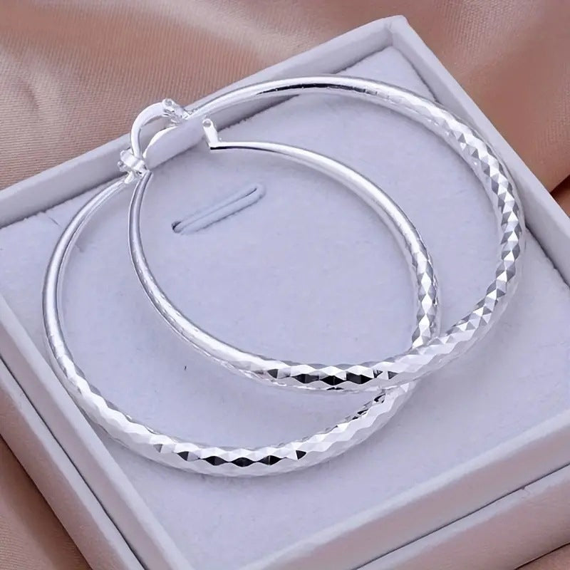 LumiLuxe – Brilliant Diamond Cut Hoop Earrings – image 10
