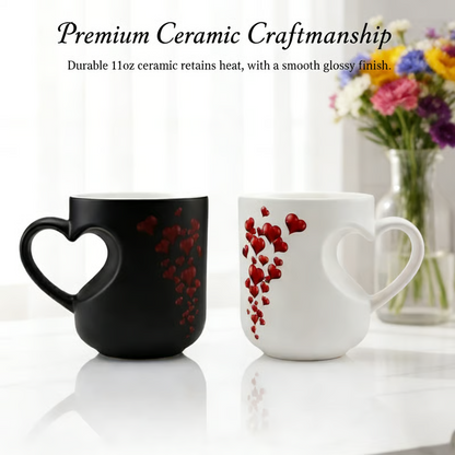 !!! Color-Changing Ceramic Mug with Heart-Shaped Handle for Valentine's Day – image 3