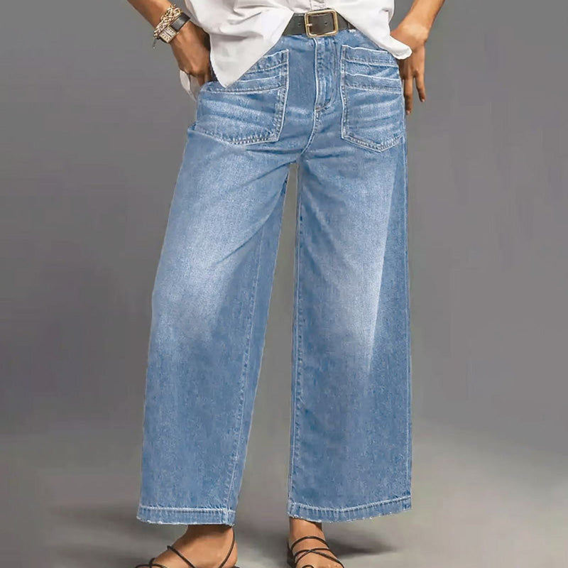 SculptFit – Tummy Control Wide-Leg Jeans – Sky Blue / S