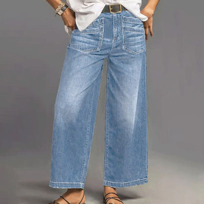 SculptFit – Tummy Control Wide-Leg Jeans – Sky Blue / S