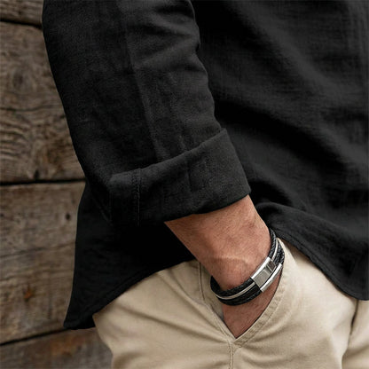 ClassicTie – Men’s Modern Stand Collar Buttoned Shirt – image 4