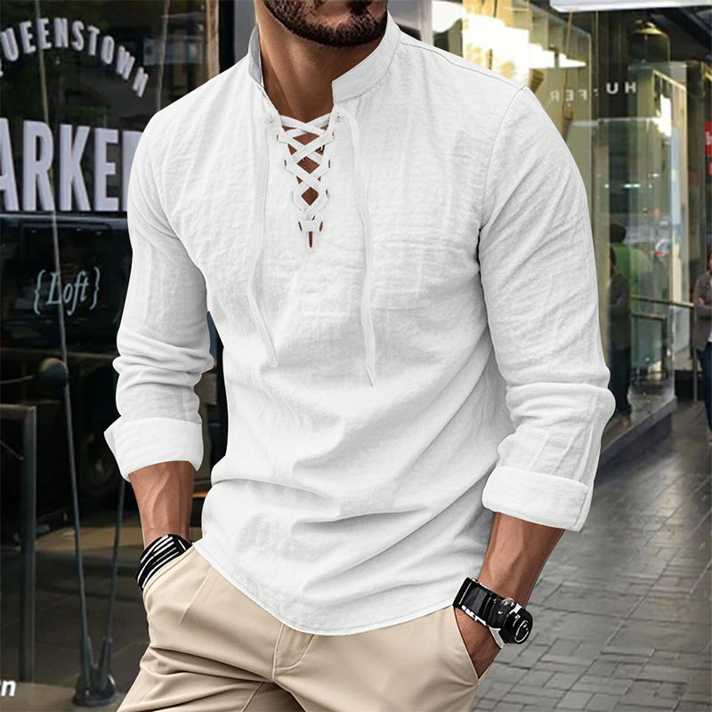 ClassicTie – Men’s Modern Stand Collar Buttoned Shirt – image 11