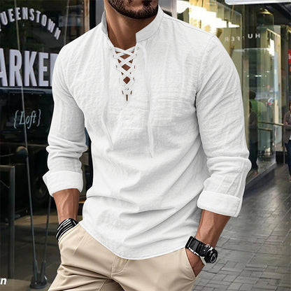 ClassicTie – Men’s Modern Stand Collar Buttoned Shirt – image 11