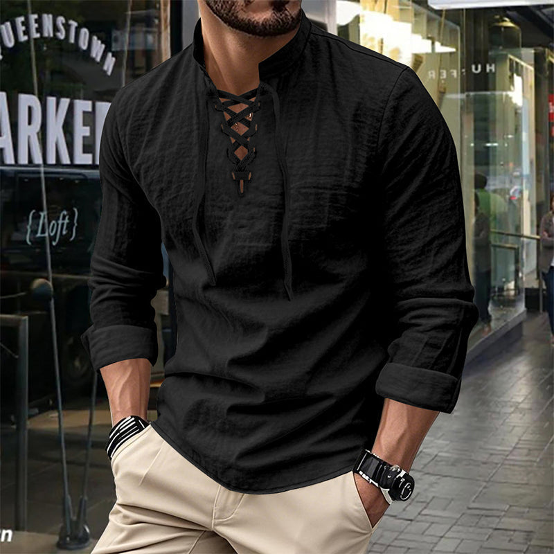 ClassicTie – Men’s Modern Stand Collar Buttoned Shirt – image 13