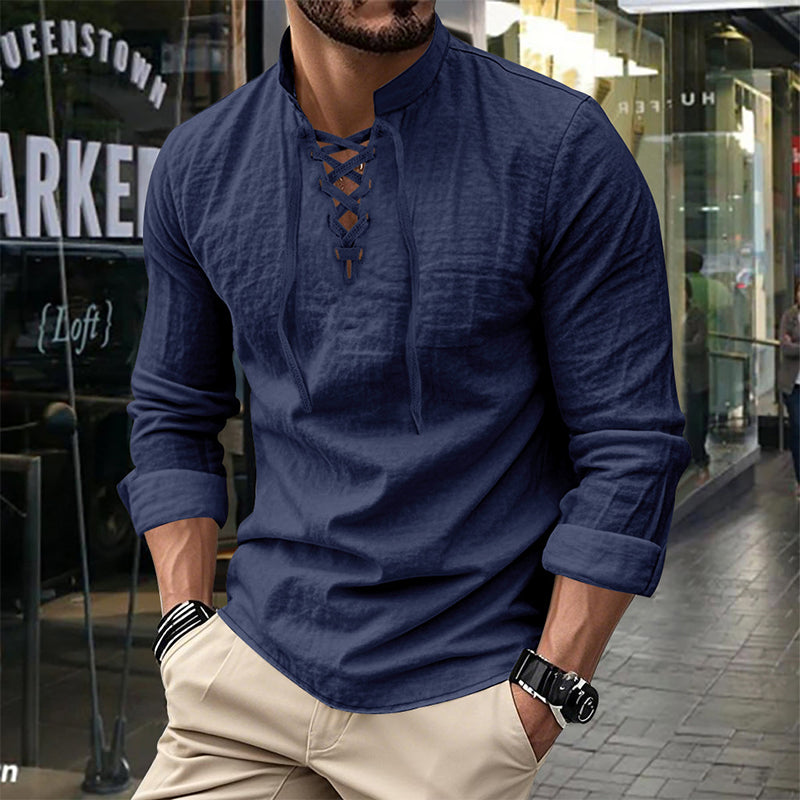 ClassicTie – Men’s Modern Stand Collar Buttoned Shirt – image 12
