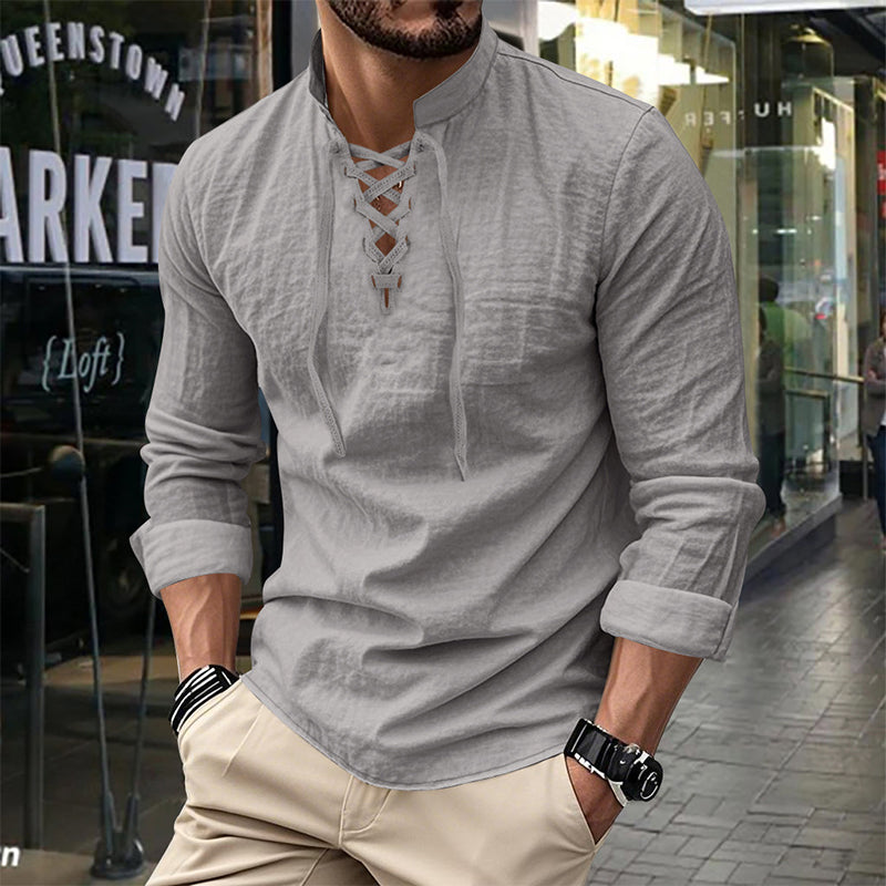 ClassicTie – Men’s Modern Stand Collar Buttoned Shirt – image 14