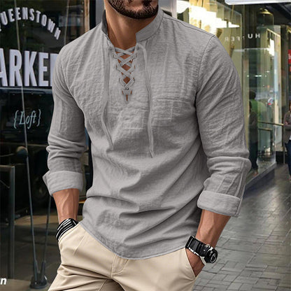 ClassicTie – Men’s Modern Stand Collar Buttoned Shirt – image 14