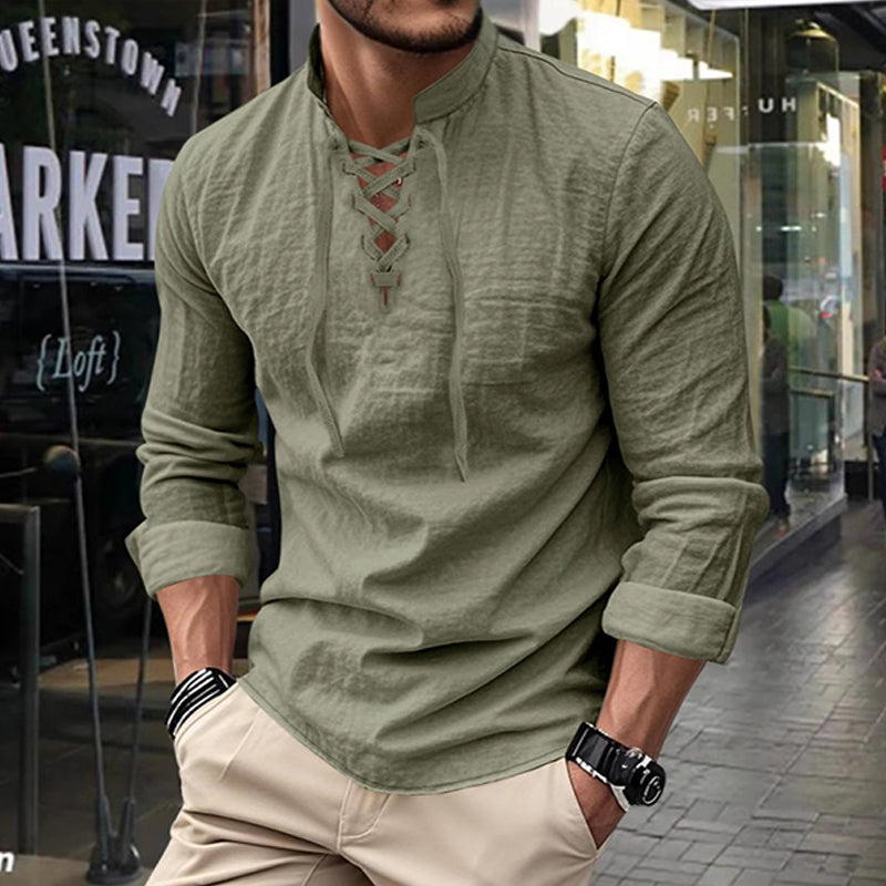 ClassicTie – Men’s Modern Stand Collar Buttoned Shirt – image 15