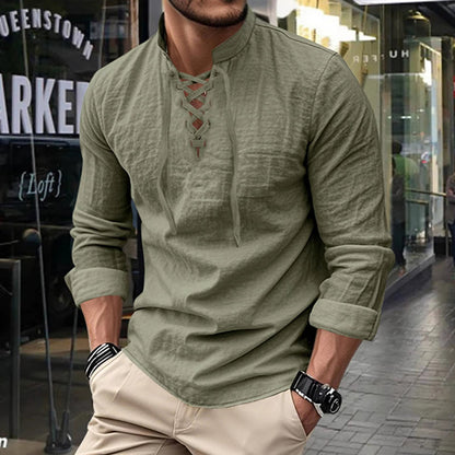ClassicTie – Men’s Modern Stand Collar Buttoned Shirt – image 15