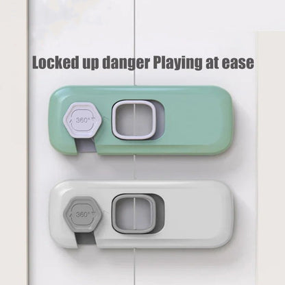 SafeLatch – Child Proof Refrigerator Lock – Grey+Green