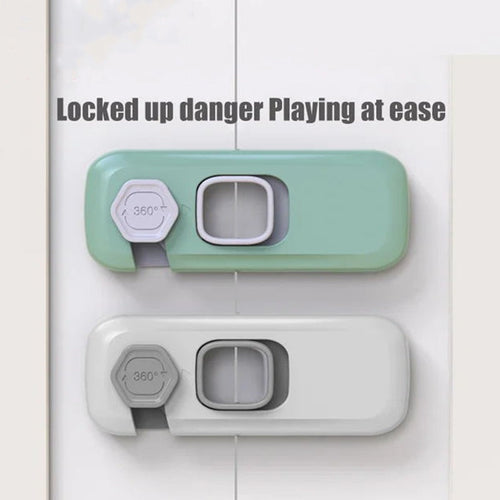 SafeLatch – Child Proof Refrigerator Lock – Grey+Green