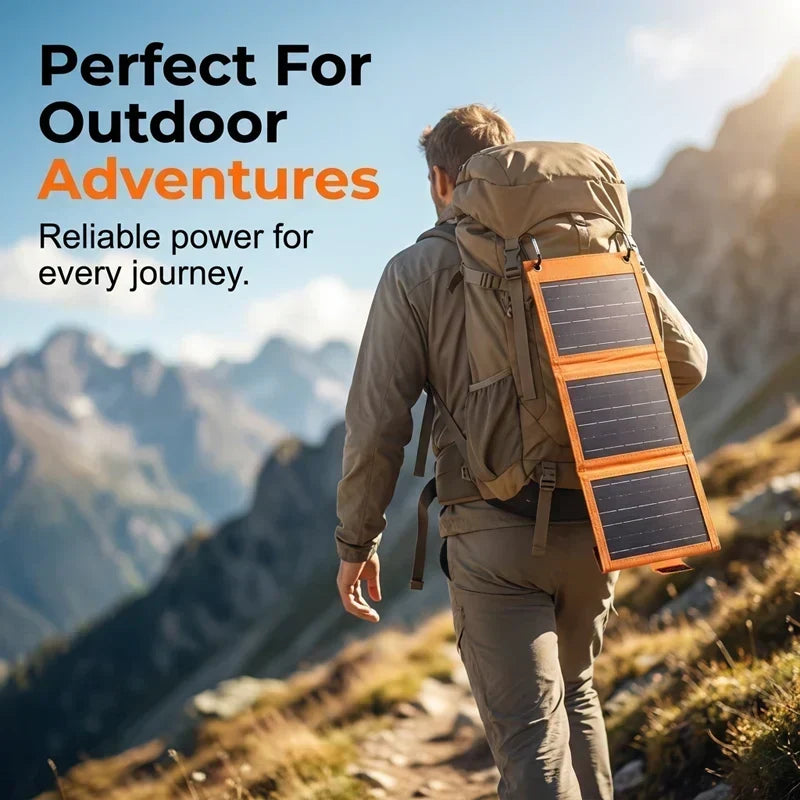 NomadCharge – Portable Solar Power Kit – Orange & Green / BUY 1