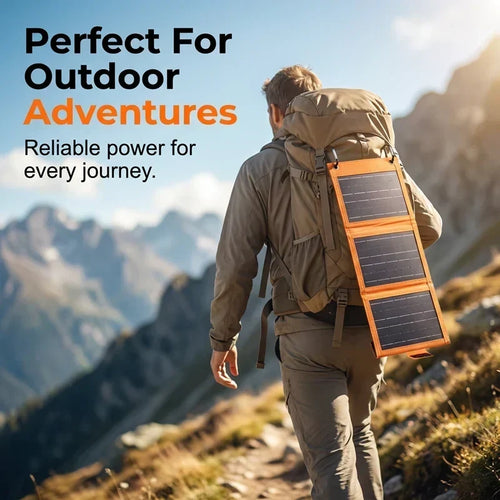 NomadCharge – Portable Solar Power Kit – Orange & Green / BUY 1