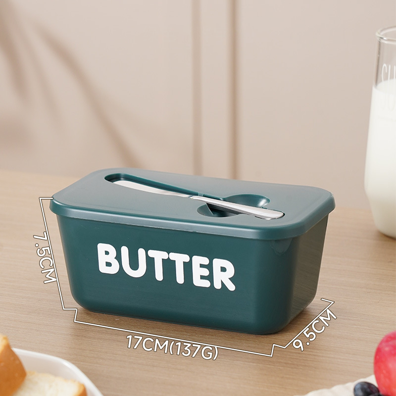 ButterNest – Large Butter Dish with Lid & Knife – Green / Bold Font