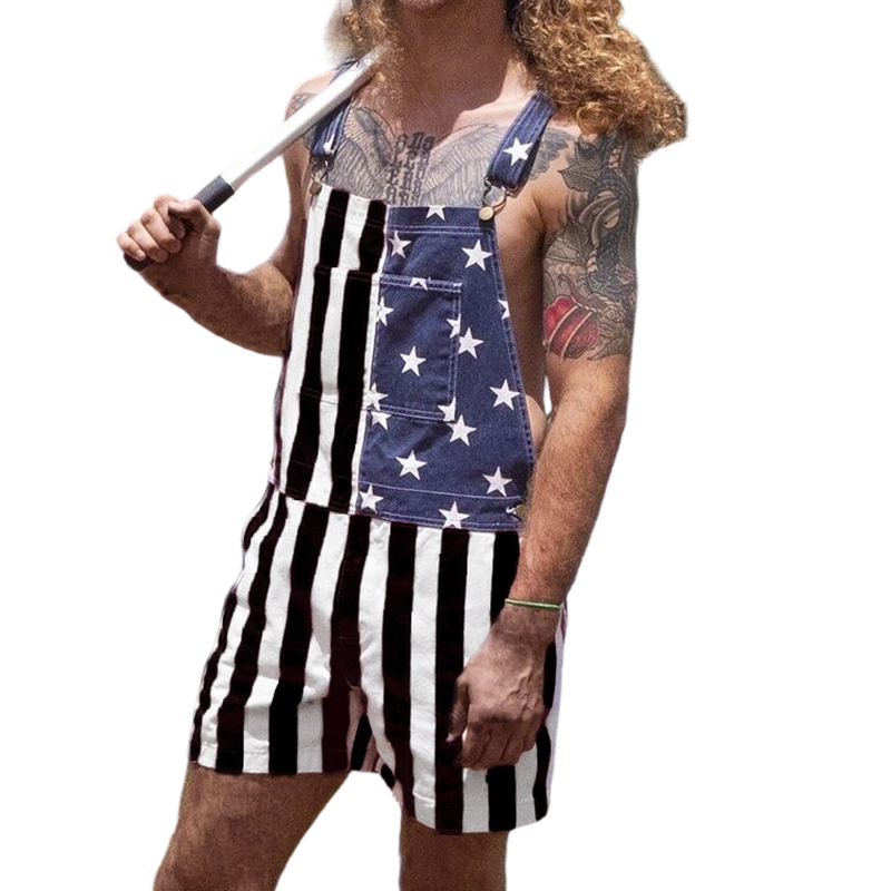 PatriotVibe – Summer Denim Shortalls – Black / S