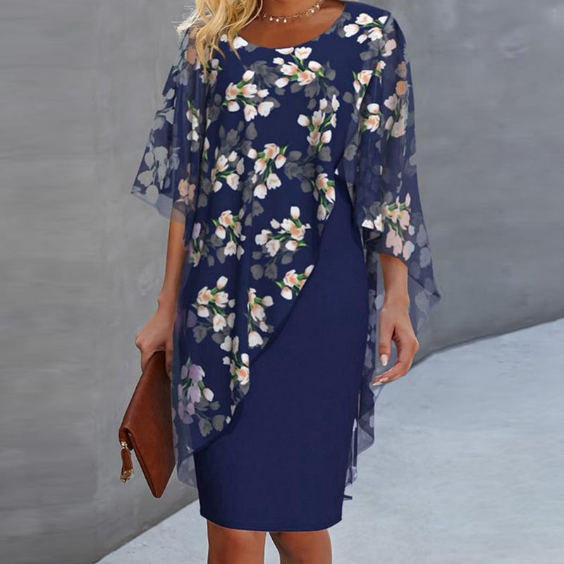 BellaFlora – Elegant Two-Piece Dress Set – Blue / S