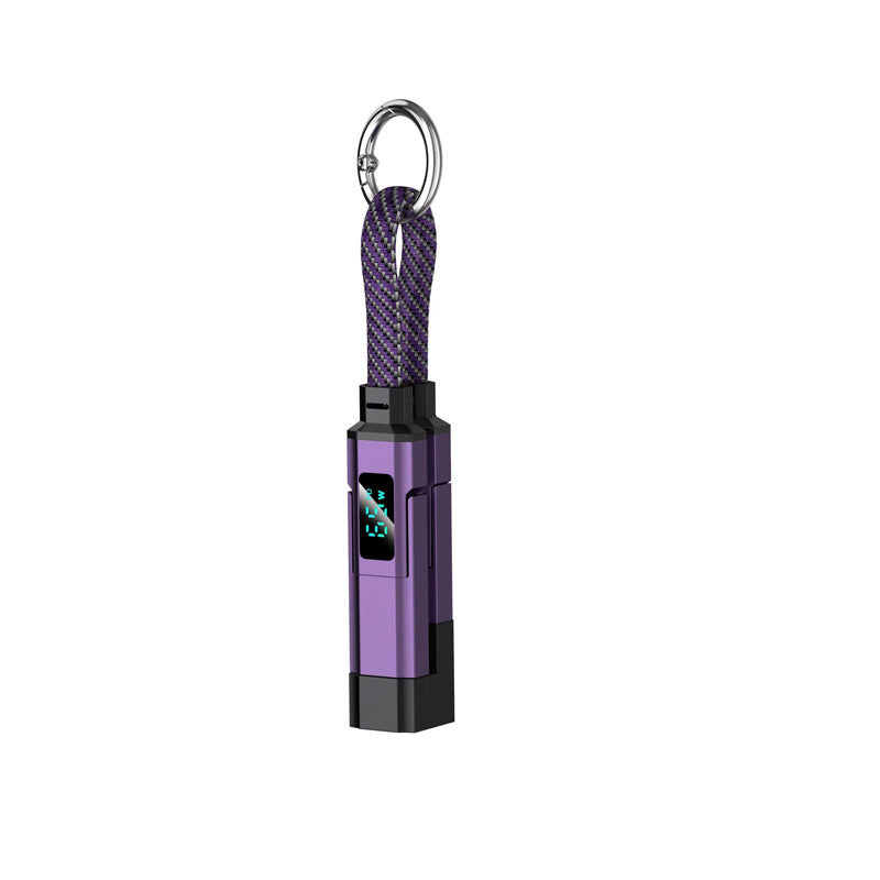 VoltFlex – Digital Display Fast Charge Cable – Purple / 1 Piece / 4-in-1 Charging Cable with Digital Display