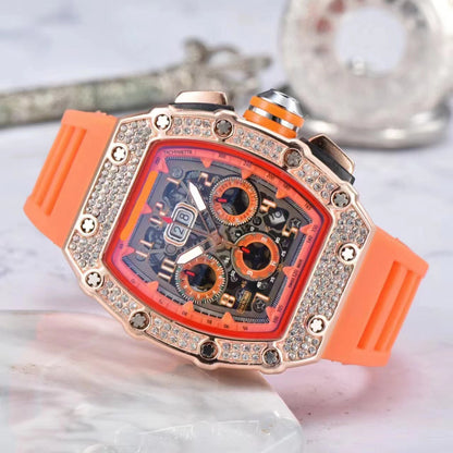 LuxeSpark – Rhinestone Embellished Watch – Orange