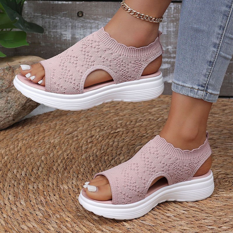 FlexWalk – Breathable Platform Sandals – Pink / 36/US 4