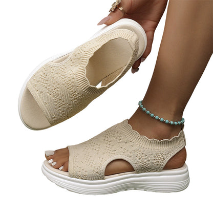 FlexWalk – Breathable Platform Sandals – Beige / 36/US 4