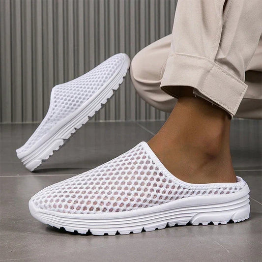 AirEase – Breathable Mesh Slippers – White / Petite