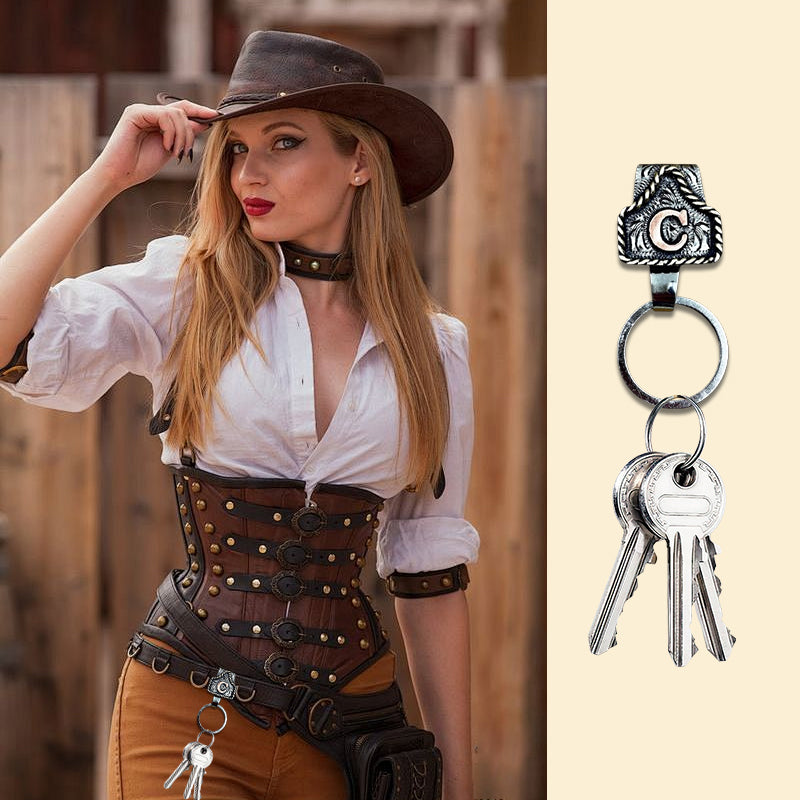 RodeoKey – Western Initial Key Clip – C