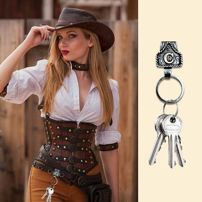 RodeoKey – Western Initial Key Clip – C