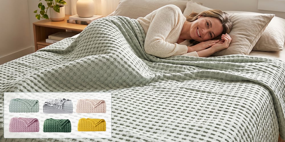 CloudWeave – Breathable Luxury Waffle Blanket – image 7