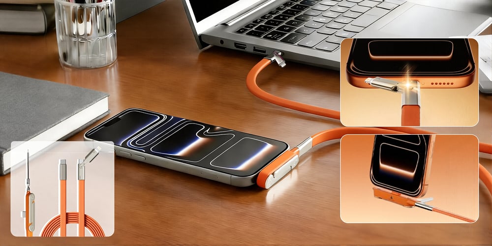 Power360 – Ultra-Fast Cable with Adjustable Phone Holder – image 3