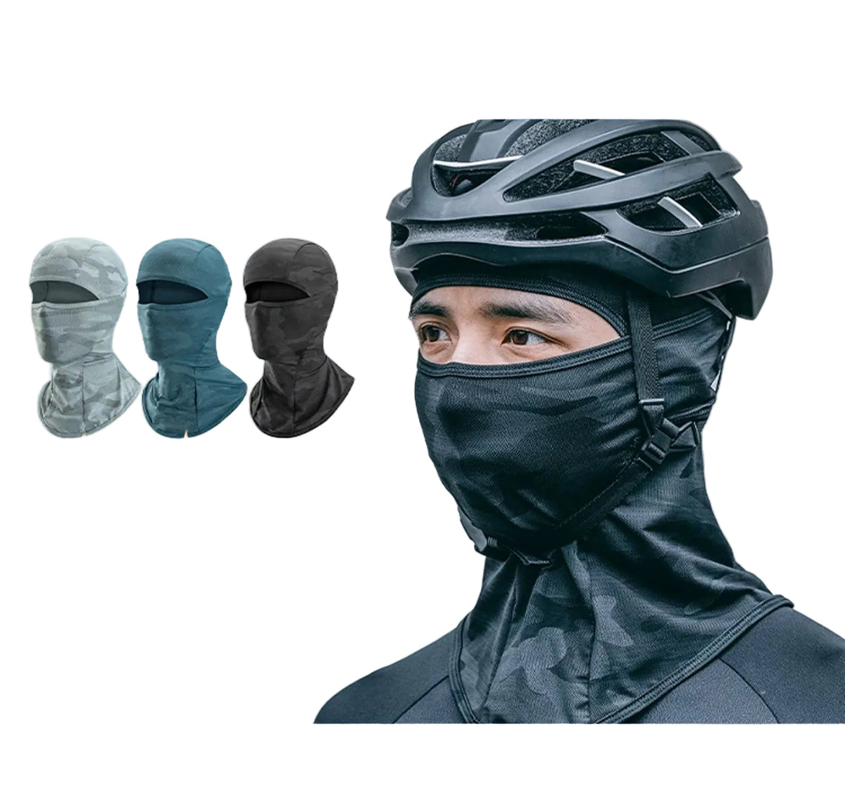 ChillRide – Cooling Face Protection Mask – Black+Dark Green+Gray(Save $5)