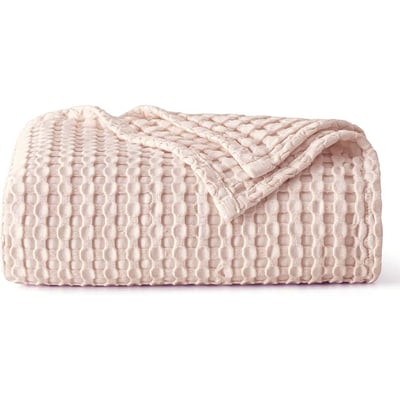 CloudWeave – Breathable Luxury Waffle Blanket – Khakhi (150x200cm (59" x 79")