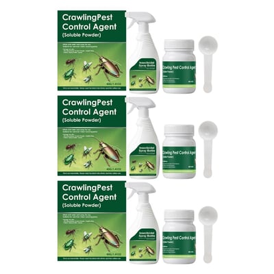 BugShield – Crawling Insect Pest Control Kit – 3 sets(3x High-Concentration Powder (120g) + 3x Ergonomic Spray Bottle + 3x Precise Measuring Spoon)