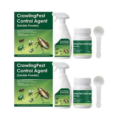 BugShield – Crawling Insect Pest Control Kit – 2 sets(2x High-Concentration Powder (80g) + 2x Ergonomic Spray Bottle + 2x Precise Measuring Spoon)