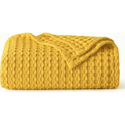 CloudWeave – Breathable Luxury Waffle Blanket – Ginger (150x200cm (59" x 79")