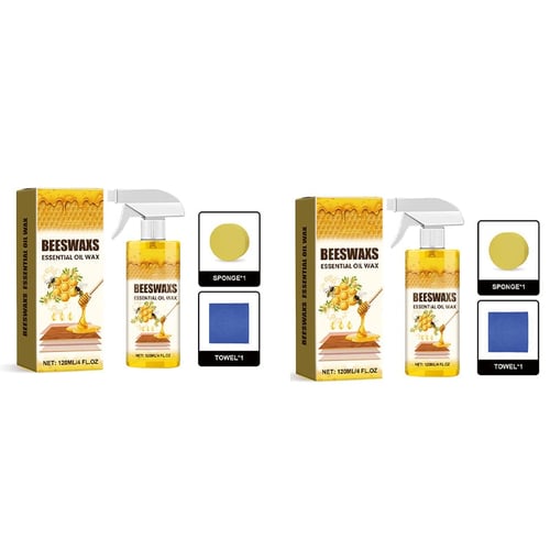 BeeLustre – Beeswax Floor Polish Spray – 2 sets (120ml+1*sponge+1*towel )*2
