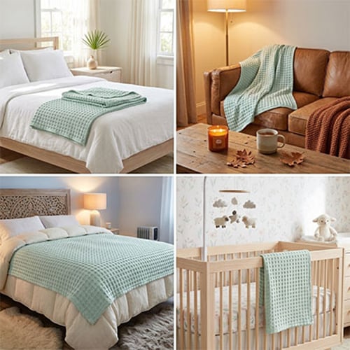 CloudWeave – Breathable Luxury Waffle Blanket – image 5