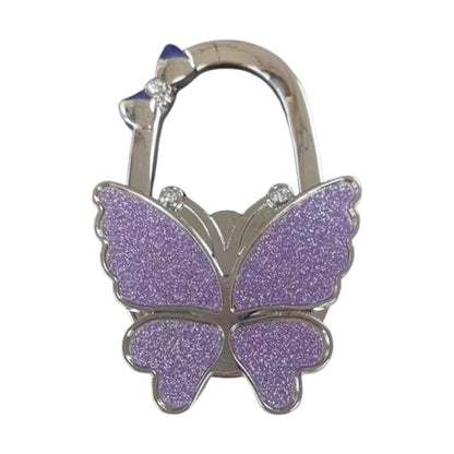 ButterHold – Foldable Butterfly Purse Hook – Frosted Dark Purple