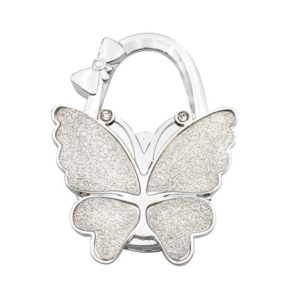 ButterHold – Foldable Butterfly Purse Hook – Frosted White Glitter
