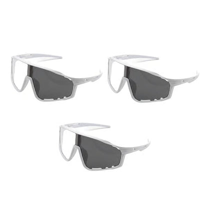 OptiShield – Photochromic Cycling & Hiking Sunglasses – Transparent Gray – Photochromic (3-Pack)