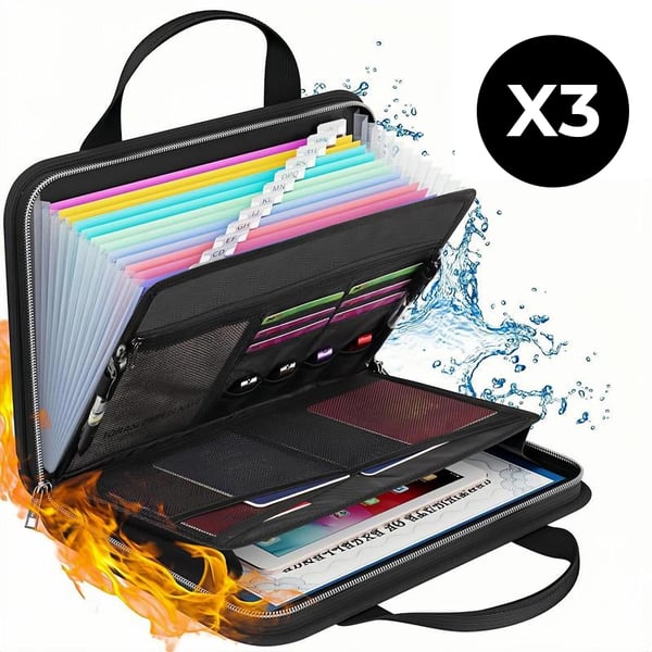 GuardianFolder – Durable Fire-Resistant Document Case – 3 PCS