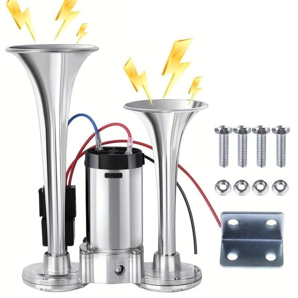 RoadGuard – 600DB Power Horn Universal 12V Fit – Silver
