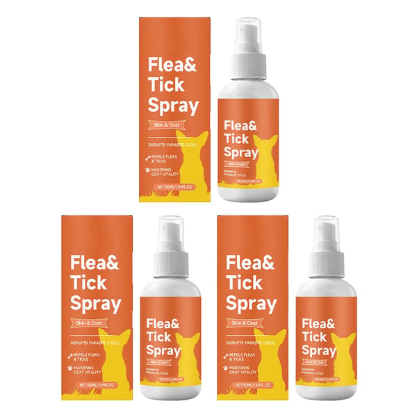 PetShield – Flea & Tick Protection Spray for Pets – 3 Bottles（150ml)