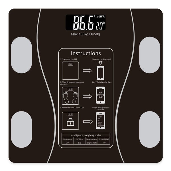 VistaLean – Intelligent Weight & Fat Analyzer – Black