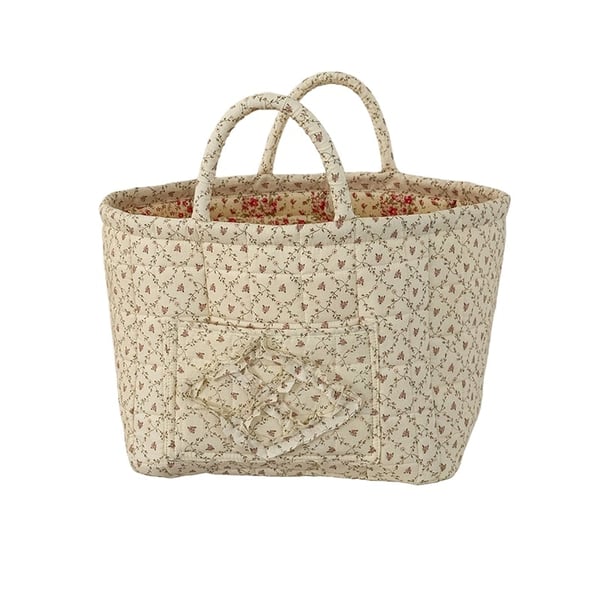 PetalPack - Portable Organizer Basket – Yellow background pink vine flower