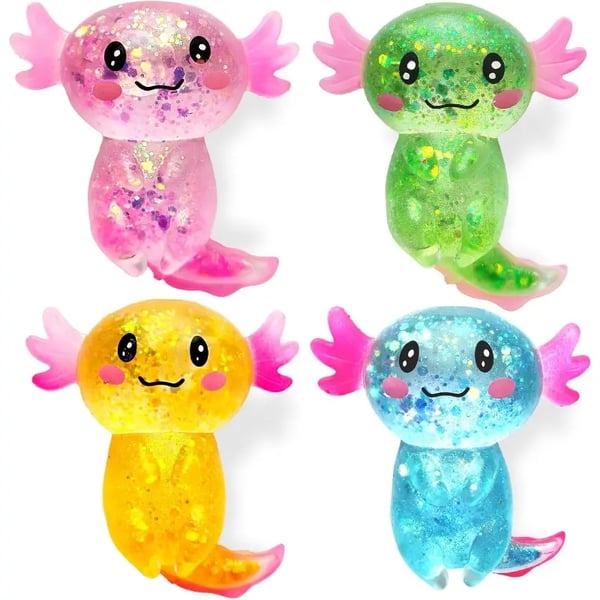 StressEase Buddy – Squeeze Relief Toy – 4 pcs (Pink + Blue + Yellow + Green)