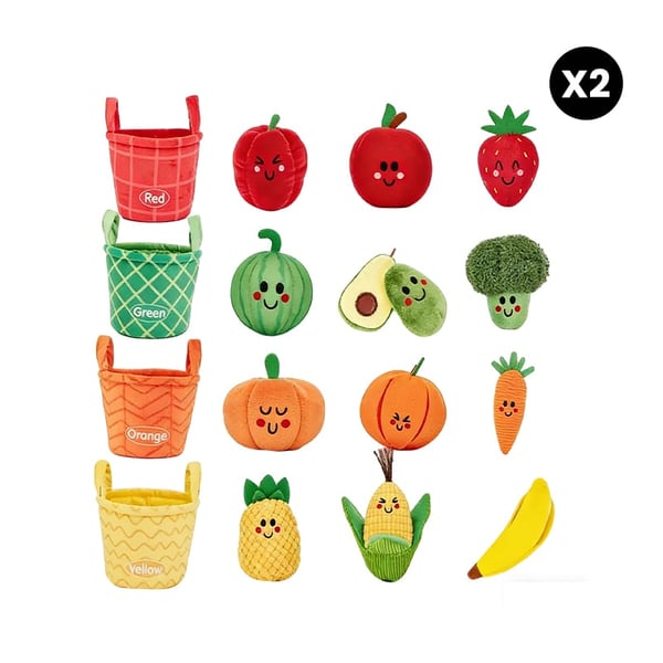 LumeGarden – Early Learning Color Match Play Food – Vegetable Color Sorting Toys 2 Sets