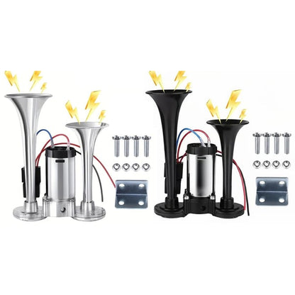 RoadGuard – 600DB Power Horn Universal 12V Fit – Silver+Black