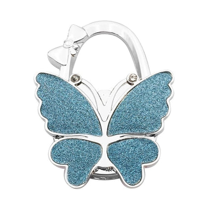 ButterHold – Foldable Butterfly Purse Hook – Frosted Blue Glitter