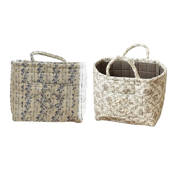 PetalPack - Portable Organizer Basket – French vine (coffee flower)+French vine (vine blue)