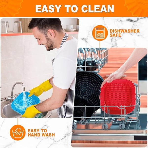 CrispMate – Non Stick Silicone Air Fryer Baking Tray – Light gray